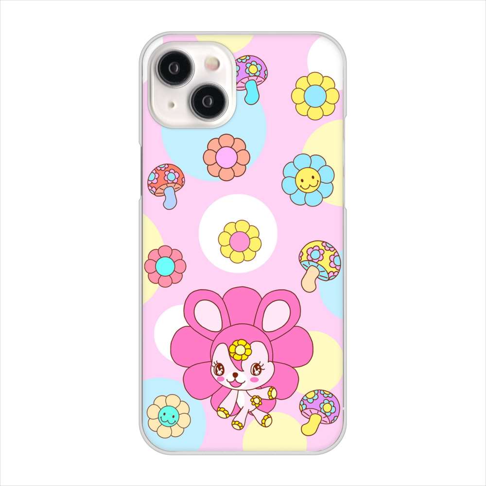 iPhone 15 Plus むかいあぐる フラワーうさぎのフラッピョン ハードケース 背面印刷