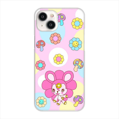 iPhone 15 Plus むかいあぐる フラワーうさぎのフラッピョン ハードケース 背面印刷