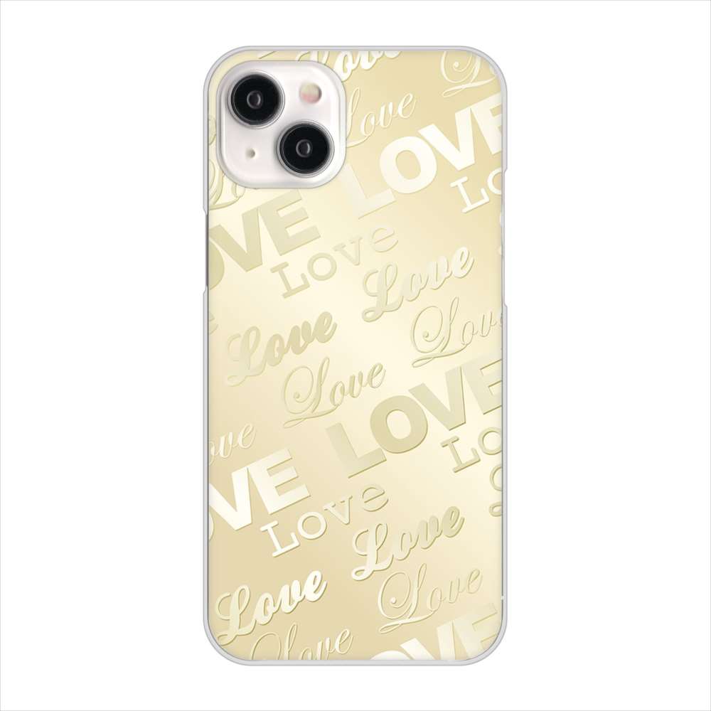 iPhone 15 Plus エンボス風LOVEリンク ハードケース 背面印刷