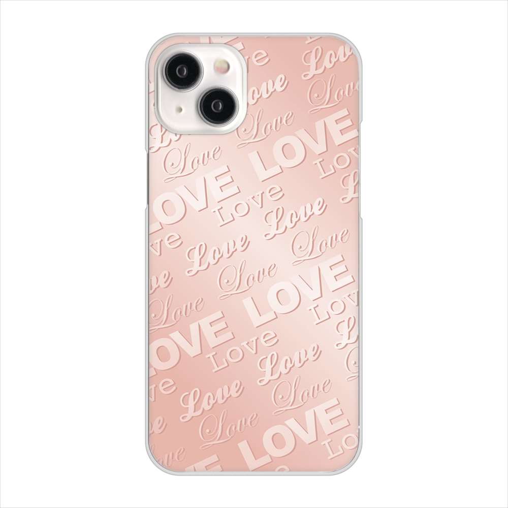 iPhone 15 Plus エンボス風LOVEリンク ハードケース 背面印刷