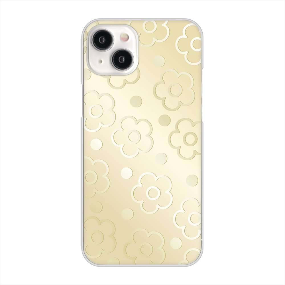 iPhone 15 Plus エンボス風デイジーシンプル ハードケース 背面印刷