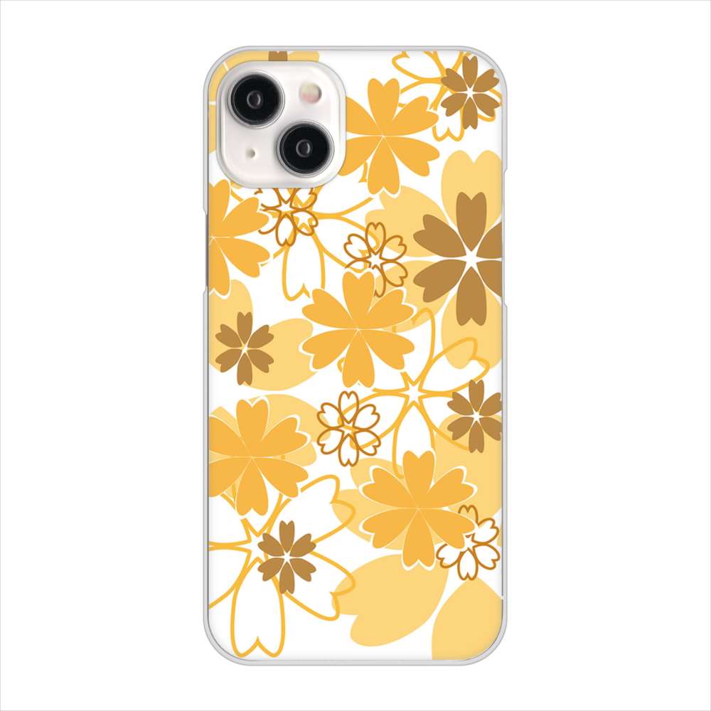 iPhone 15 Plus 重なり合う花 ハードケース 背面印刷