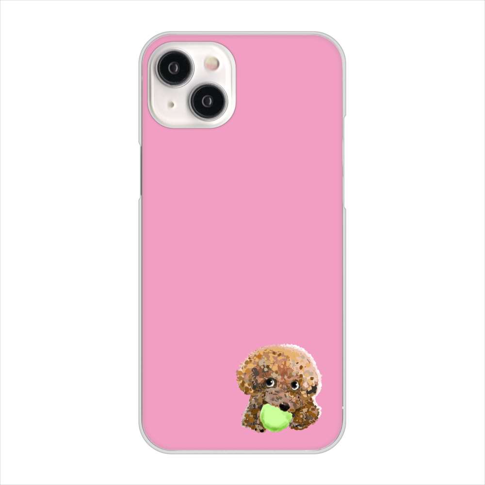 iPhone 15 Plus トイプードル＆ボール ハードケース 背面印刷