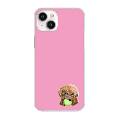 iPhone 15 Plus トイプードル＆ボール ハードケース 背面印刷