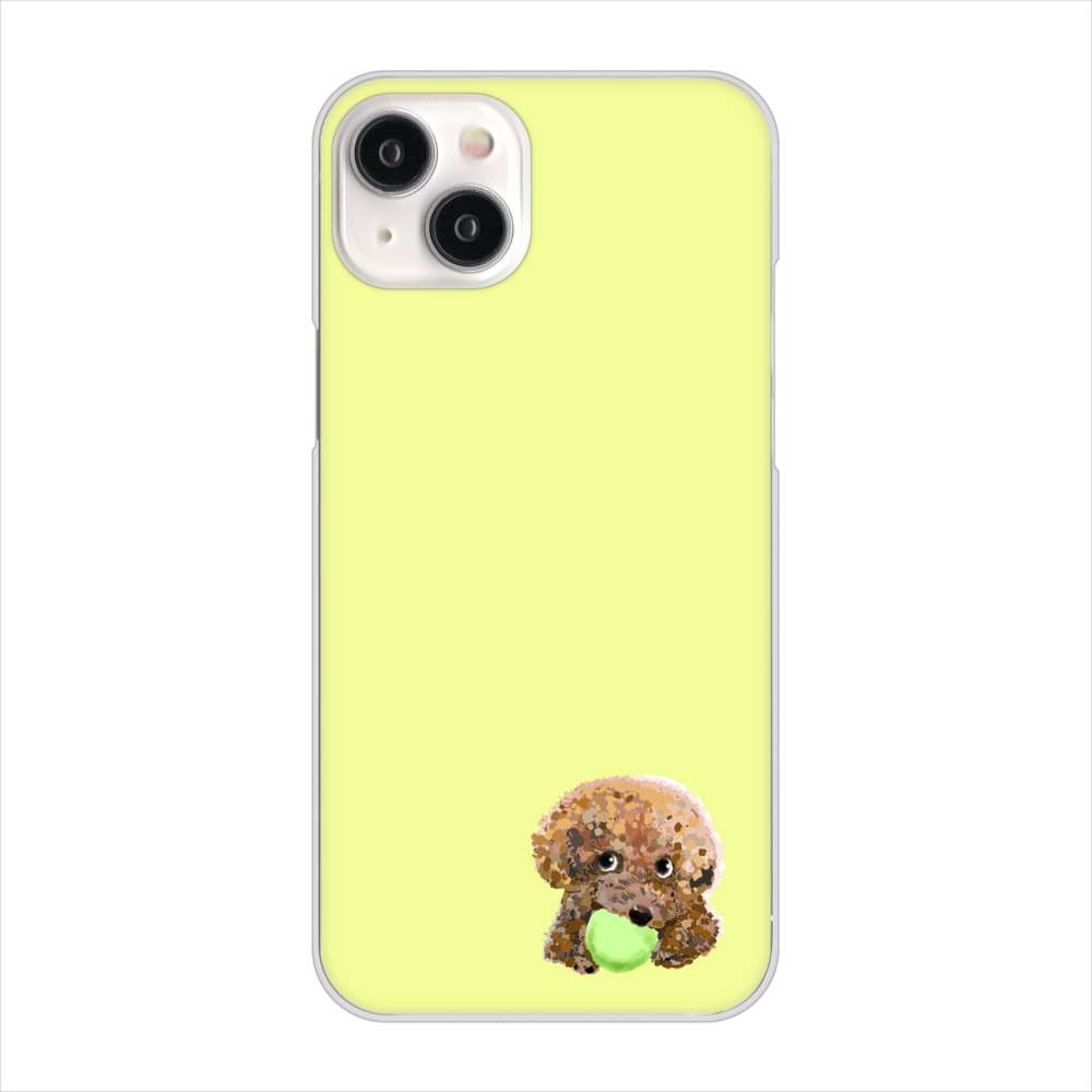 iPhone 15 Plus トイプードル＆ボール ハードケース 背面印刷