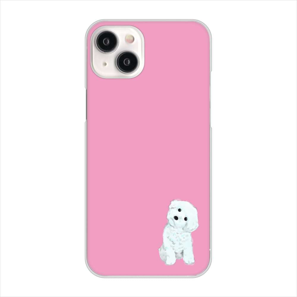 iPhone 15 Plus トイプードルホワイト ハードケース 背面印刷