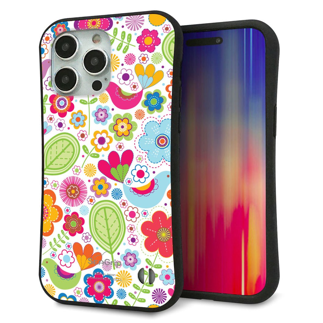 iPhone 15 Pro Max スマホケース 「SEA Grip」 グリップケース Sライン 【477 幸せな絵】 UV印刷