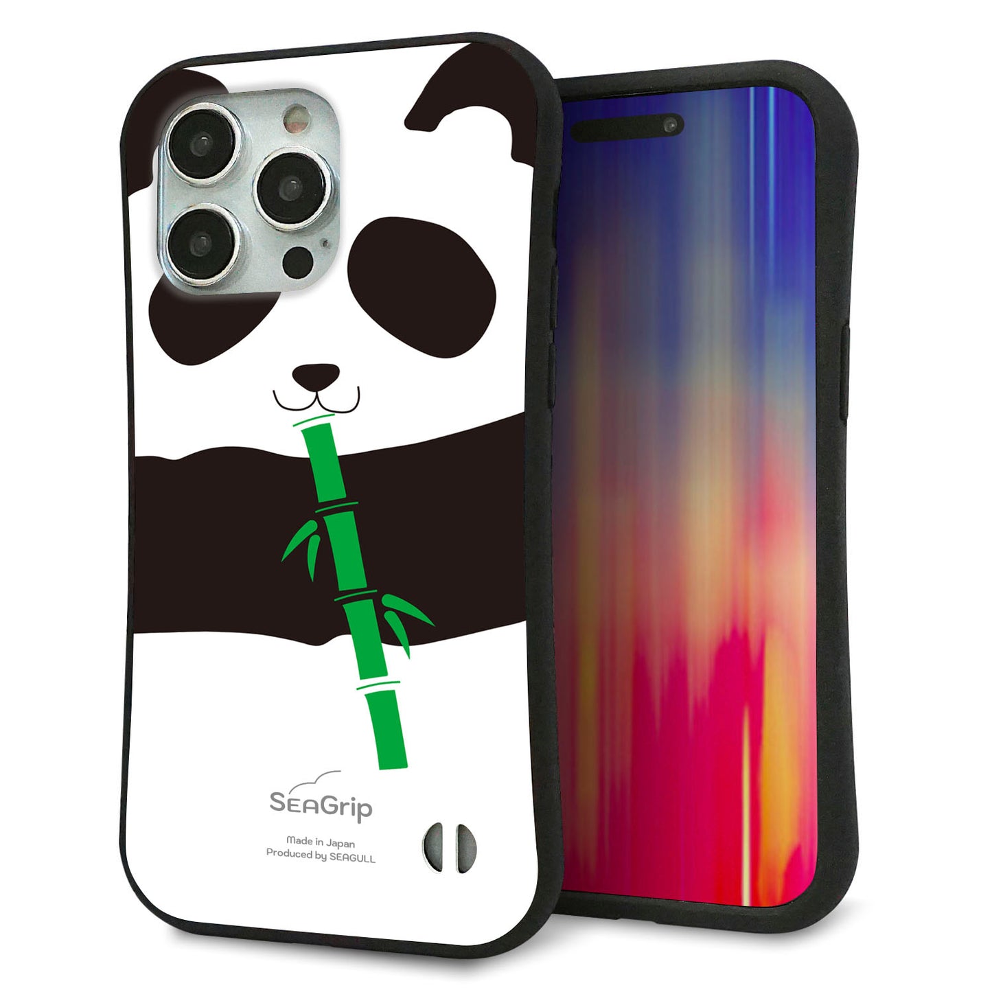 iPhone 15 Pro Max スマホケース 「SEA Grip」 グリップケース Sライン 【FD817 パンダ817】 UV印刷