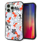 iPhone 15 Pro Max スマホケース 「SEA Grip」 グリップケース Sライン 【HA216 金魚 花柄 グレー 】 UV印刷