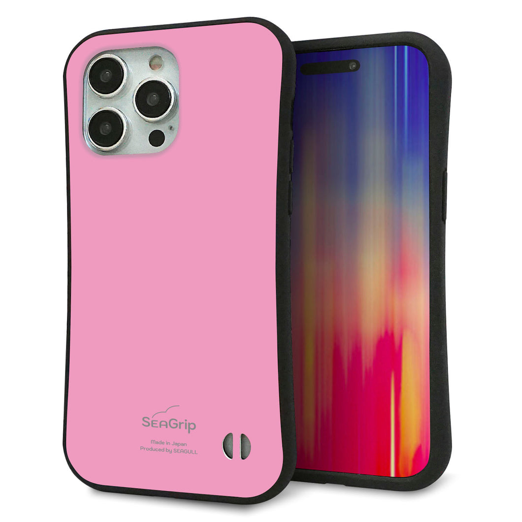 iPhone 15 Pro Max スマホケース 「SEA Grip」 グリップケース Sライン 【KM899 パステルカラー(パステルピンク)】 UV印刷