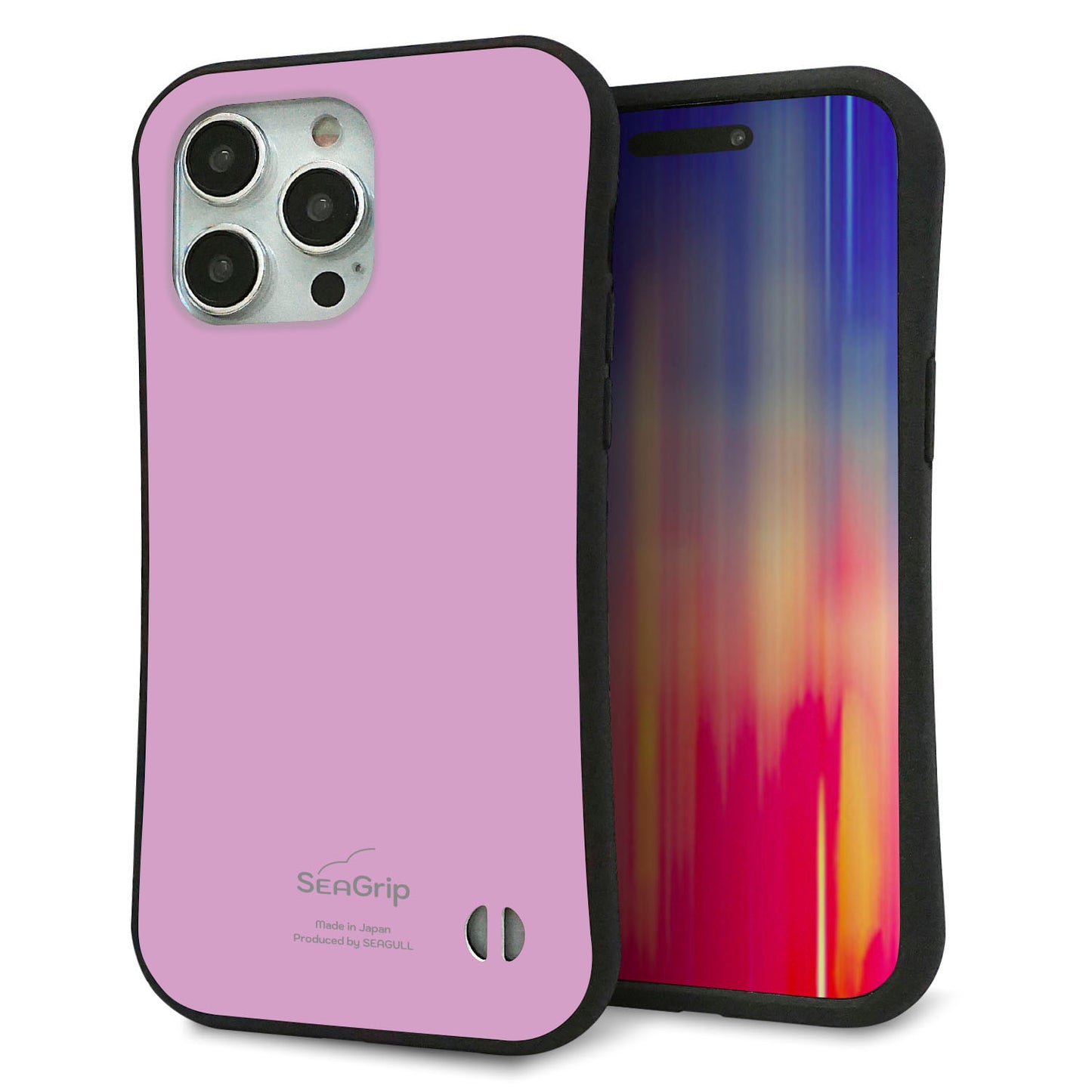 iPhone 15 Pro Max スマホケース 「SEA Grip」 グリップケース Sライン 【KM901 パステルカラー(パステルラベンダー)】 UV印刷