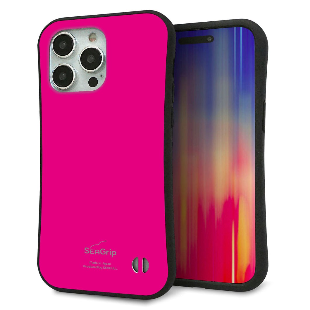 iPhone 15 Pro Max スマホケース 「SEA Grip」 グリップケース Sライン 【KM910 ポップカラー(ピンク)】 UV印刷