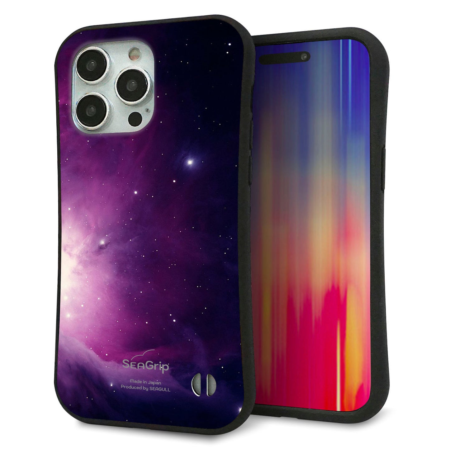 iPhone 15 Pro Max スマホケース 「SEA Grip」 グリップケース Sライン 【KM925 Galaxias Purple】 UV印刷