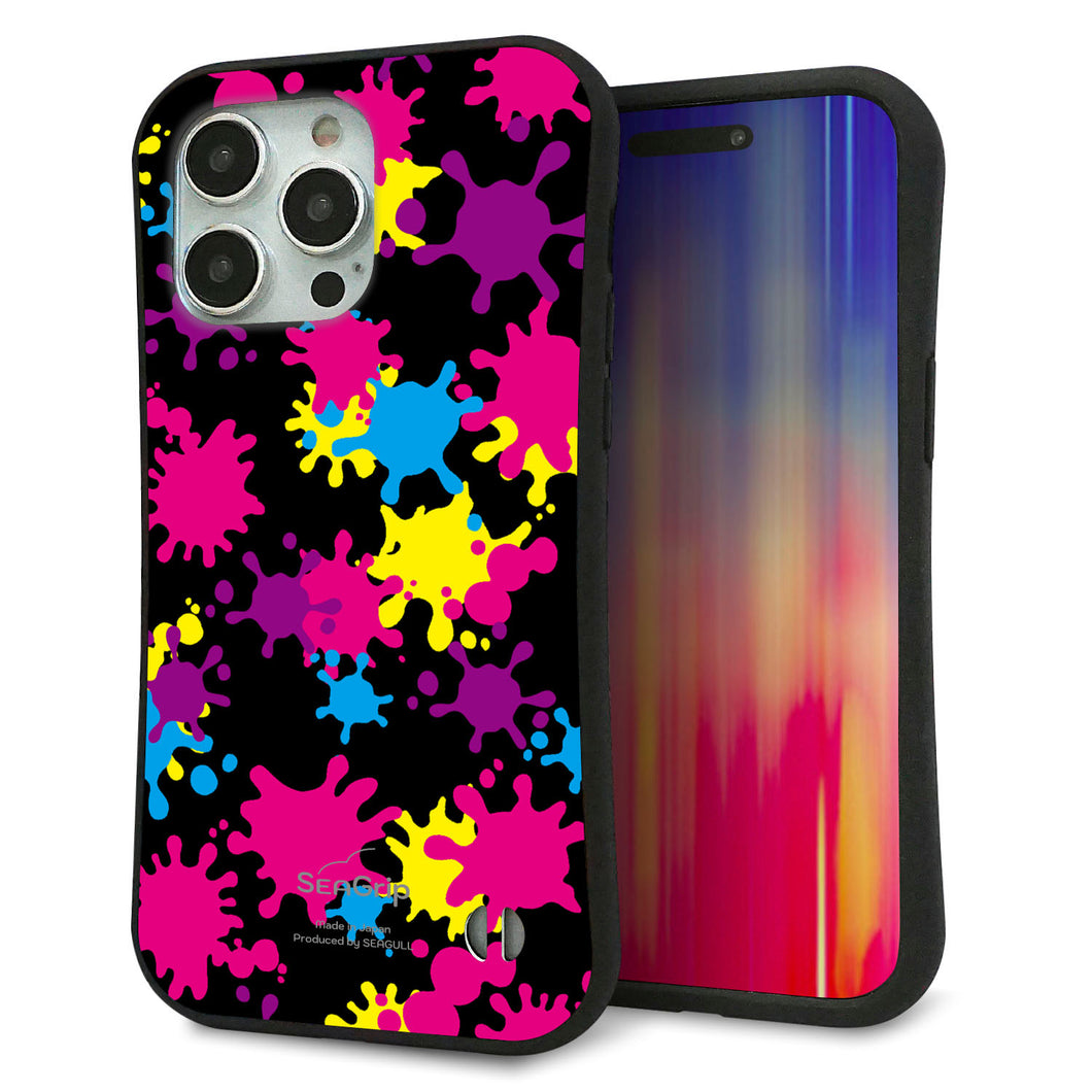 iPhone 15 Pro Max スマホケース 「SEA Grip」 グリップケース Sライン 【MA877 ペイントブラック】 UV印刷
