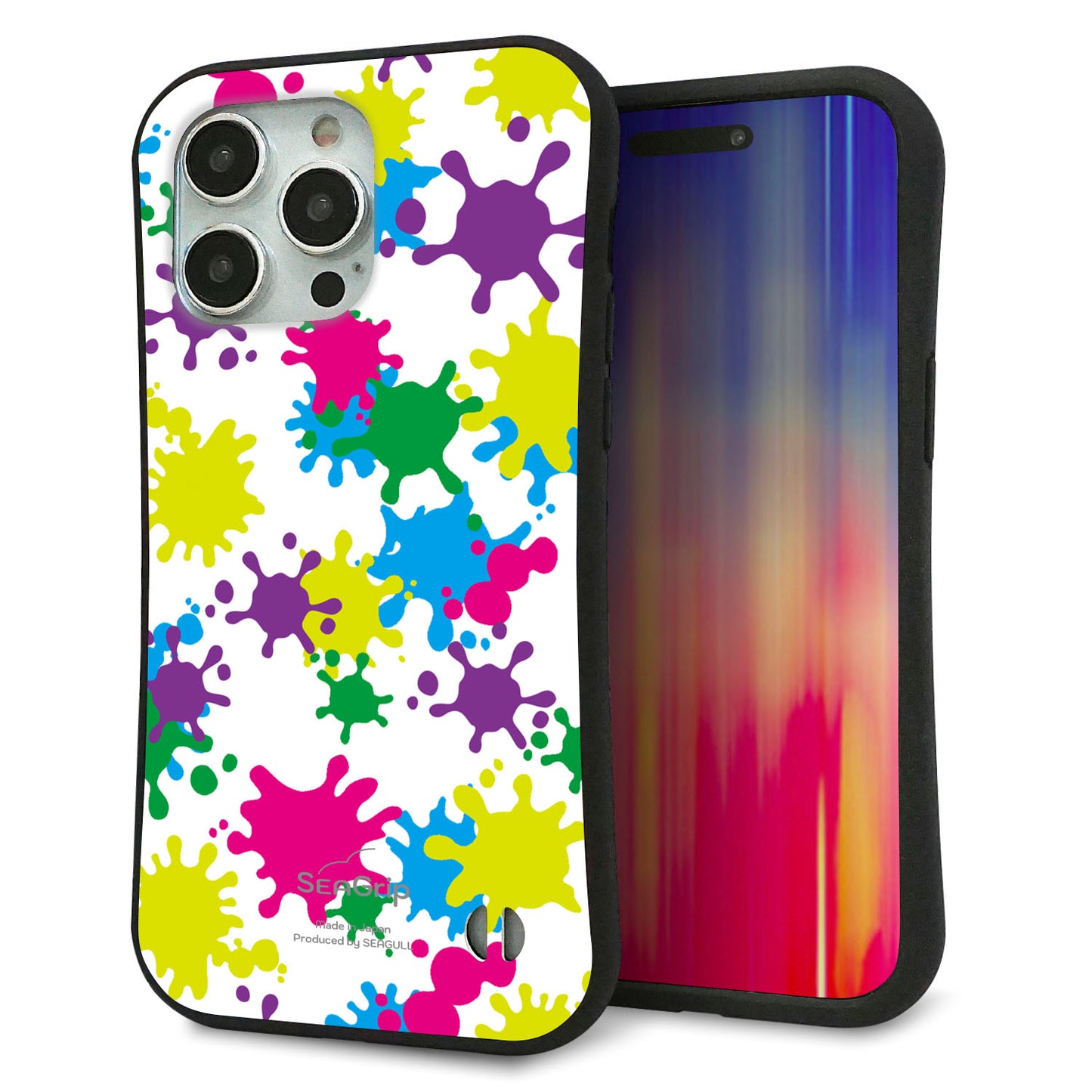 iPhone 15 Pro Max スマホケース 「SEA Grip」 グリップケース Sライン 【MA878 ペイントホワイト】 UV印刷