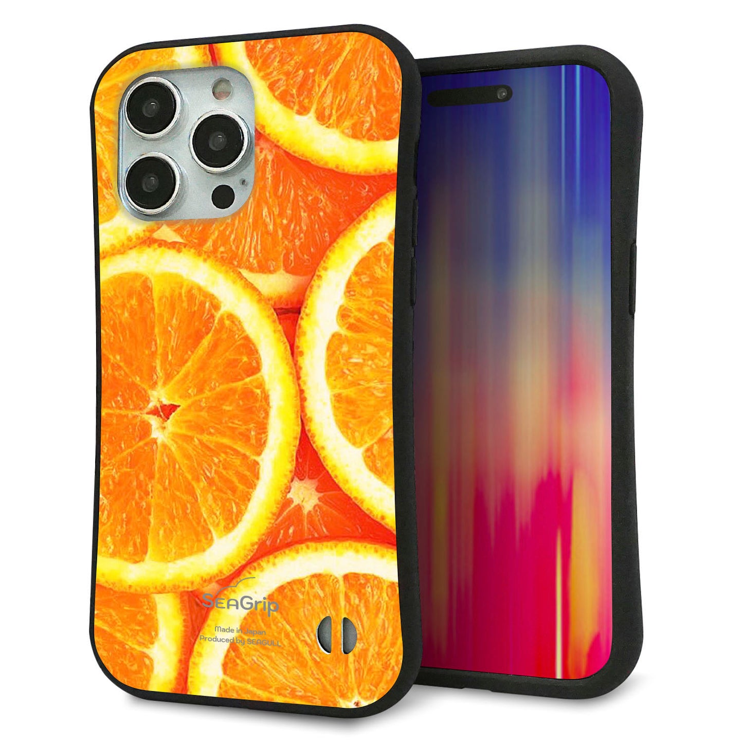 iPhone 15 Pro Max スマホケース 「SEA Grip」 グリップケース Sライン 【MA882 オレンジ】 UV印刷