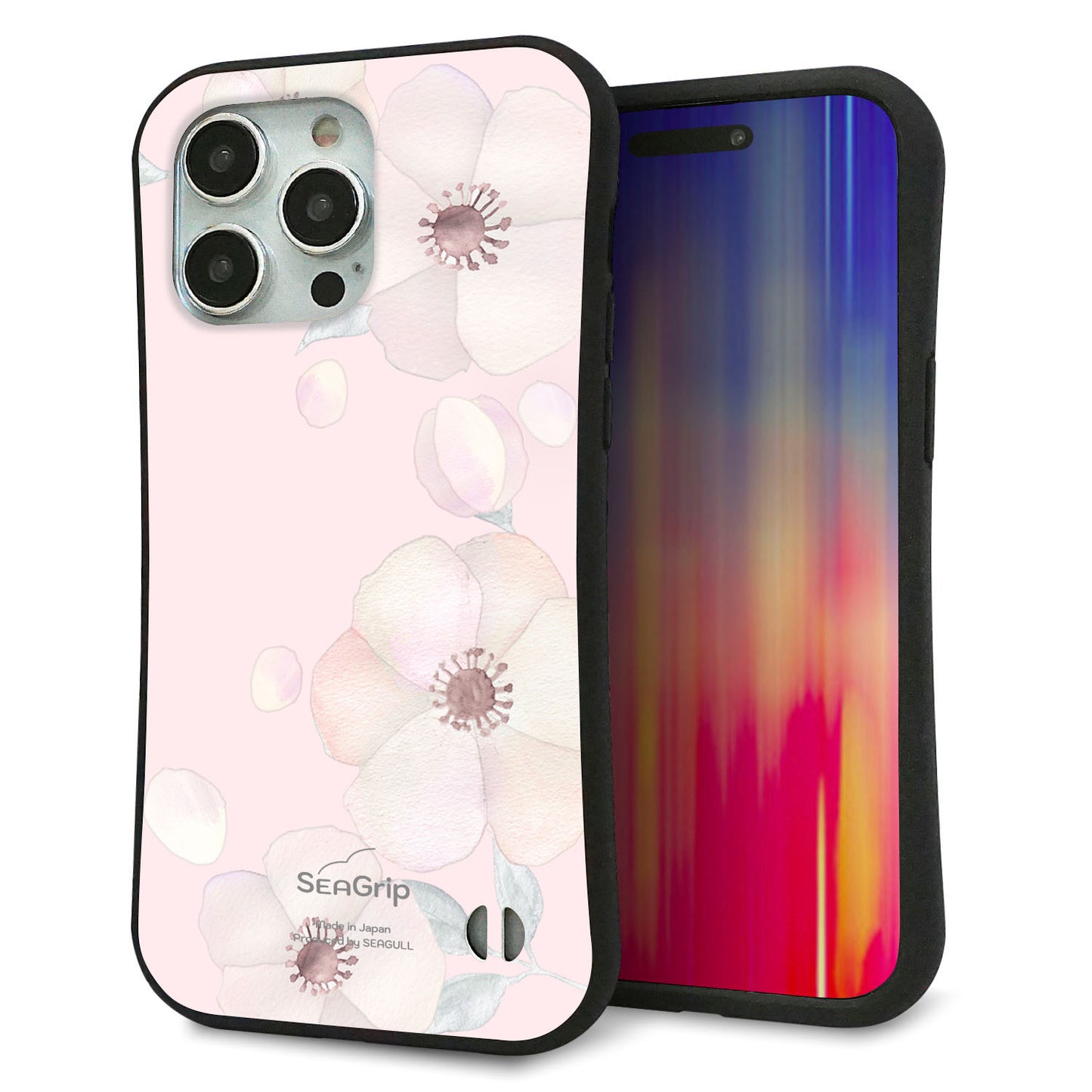 iPhone 15 Pro Max スマホケース 「SEA Grip」 グリップケース Sライン 【SC949 ドゥ・フルール（オフピンク）】 UV印刷