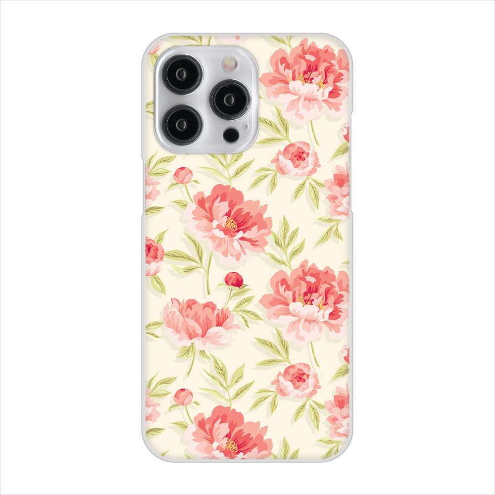 iPhone 15 Pro Max 北欧の小花 ハードケース 背面印刷