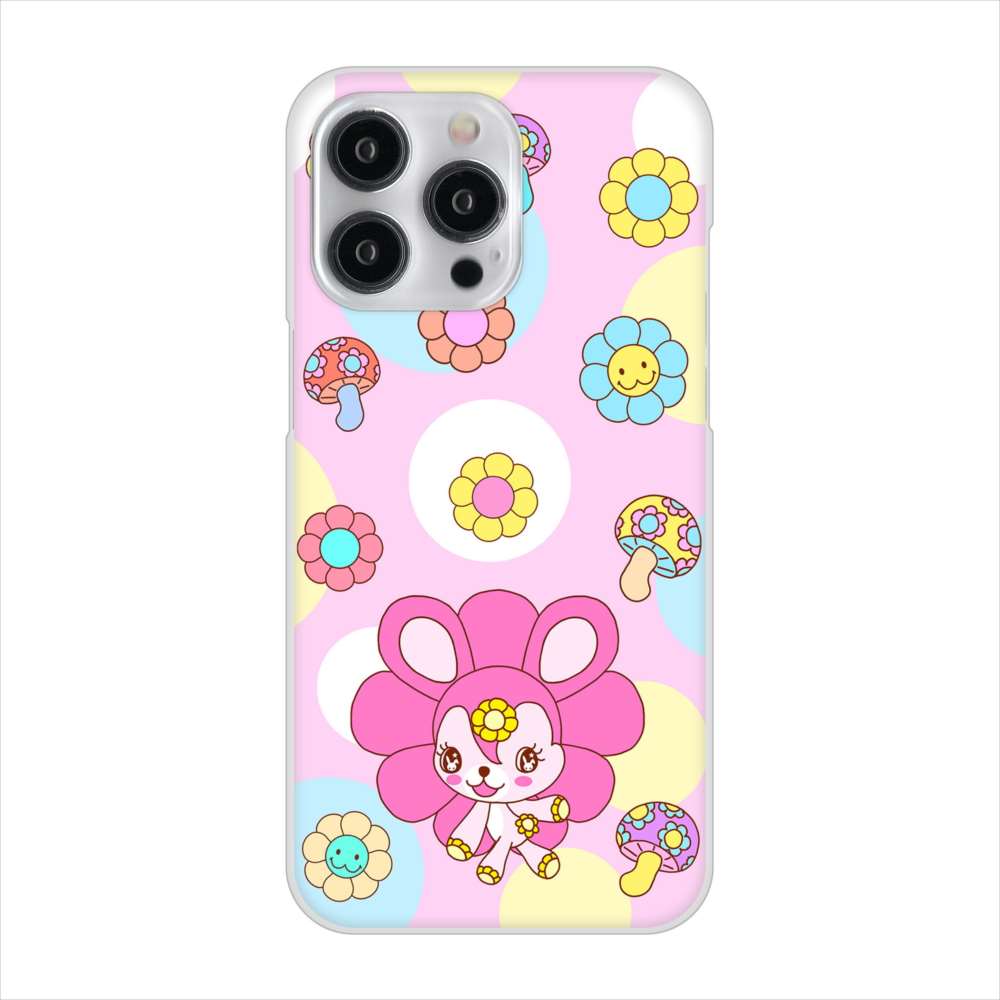 iPhone 15 Pro Max むかいあぐる フラワーうさぎのフラッピョン ハードケース 背面印刷