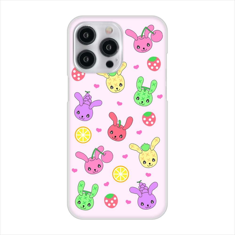 iPhone 15 Pro Max むかいあぐる フルーツうさぎのブルーラビッツ ハードケース 背面印刷