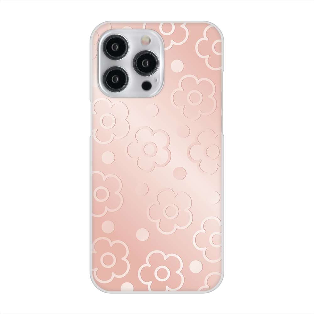 iPhone 15 Pro Max エンボス風デイジーシンプル ハードケース 背面印刷