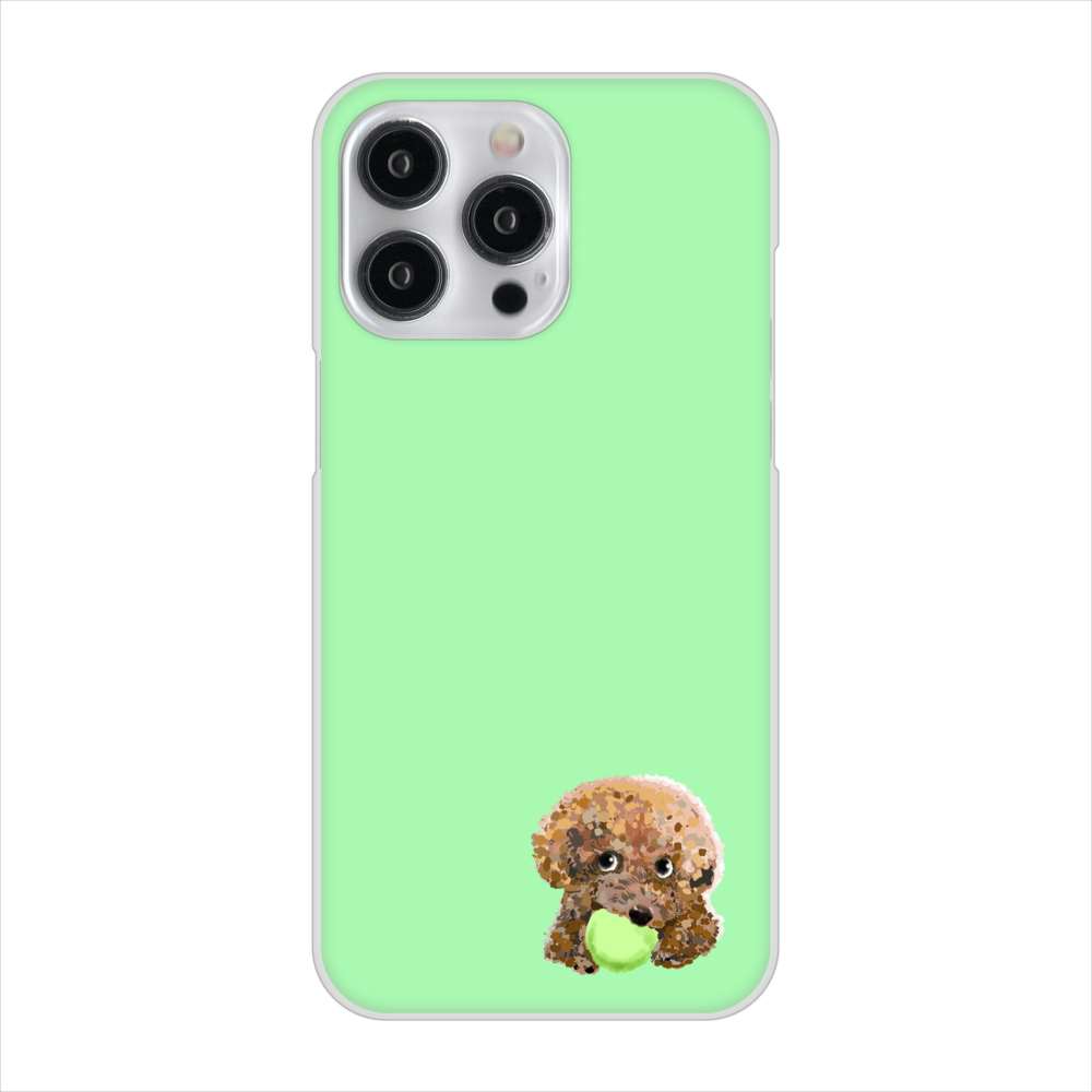 iPhone 15 Pro Max トイプードル＆ボール ハードケース 背面印刷