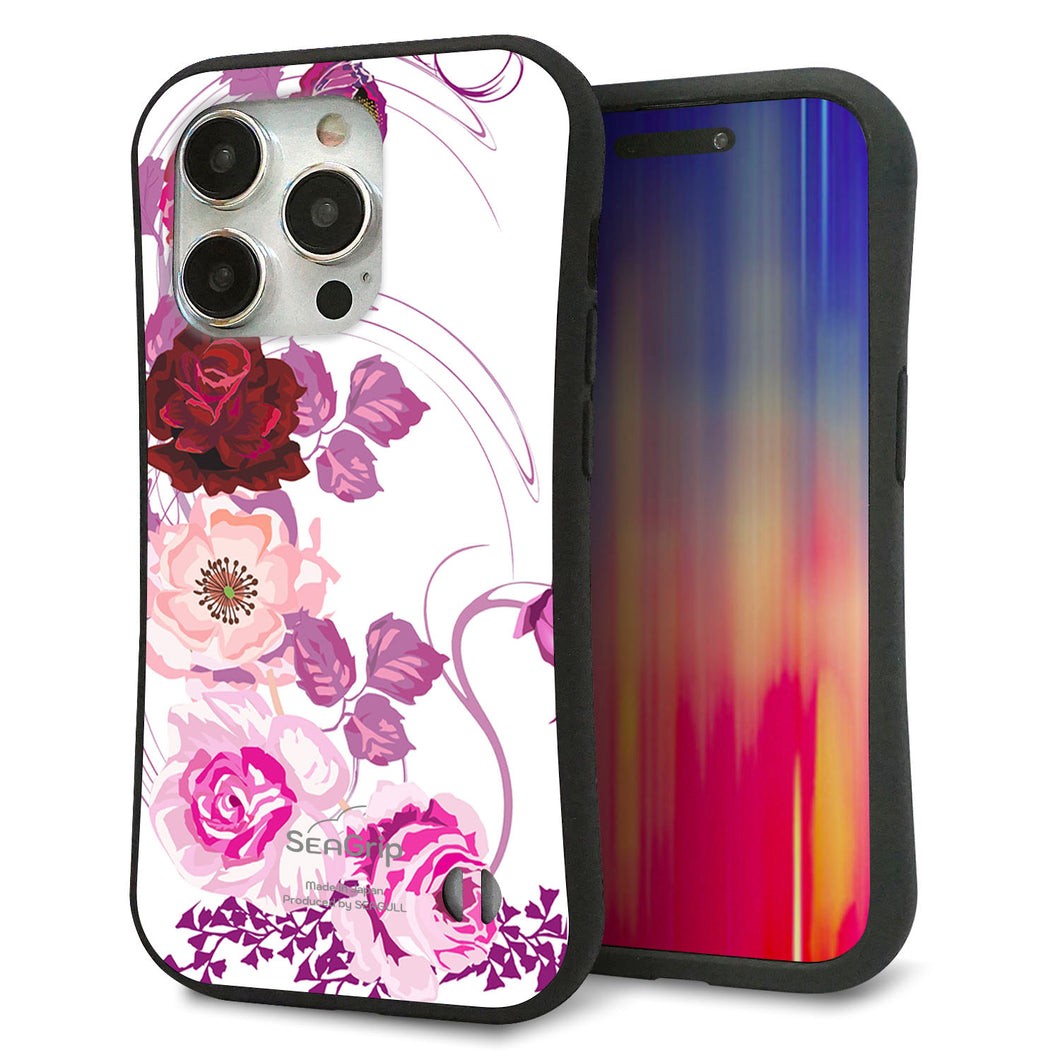 iPhone 15 Pro スマホケース 「SEA Grip」 グリップケース Sライン 【116 ６月のバラ】 UV印刷
