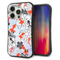 iPhone 15 Pro スマホケース 「SEA Grip」 グリップケース Sライン 【HA216 金魚 花柄 グレー 】 UV印刷