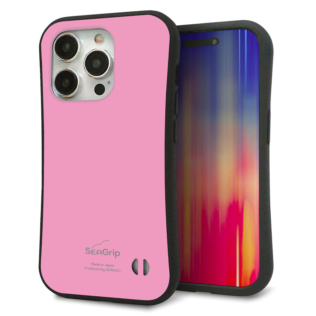 iPhone 15 Pro スマホケース 「SEA Grip」 グリップケース Sライン 【KM899 パステルカラー(パステルピンク)】 UV印刷