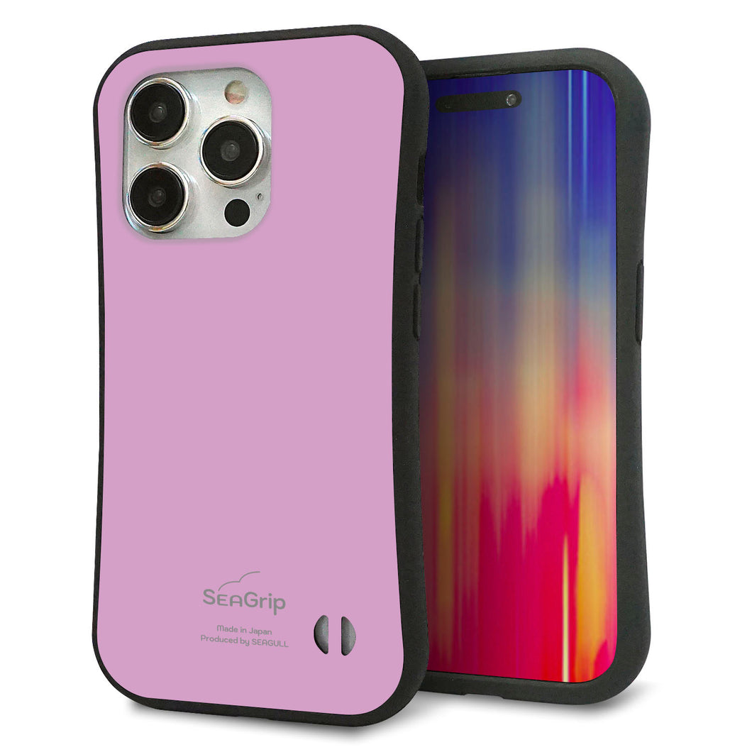 iPhone 15 Pro スマホケース 「SEA Grip」 グリップケース Sライン 【KM901 パステルカラー(パステルラベンダー)】 UV印刷