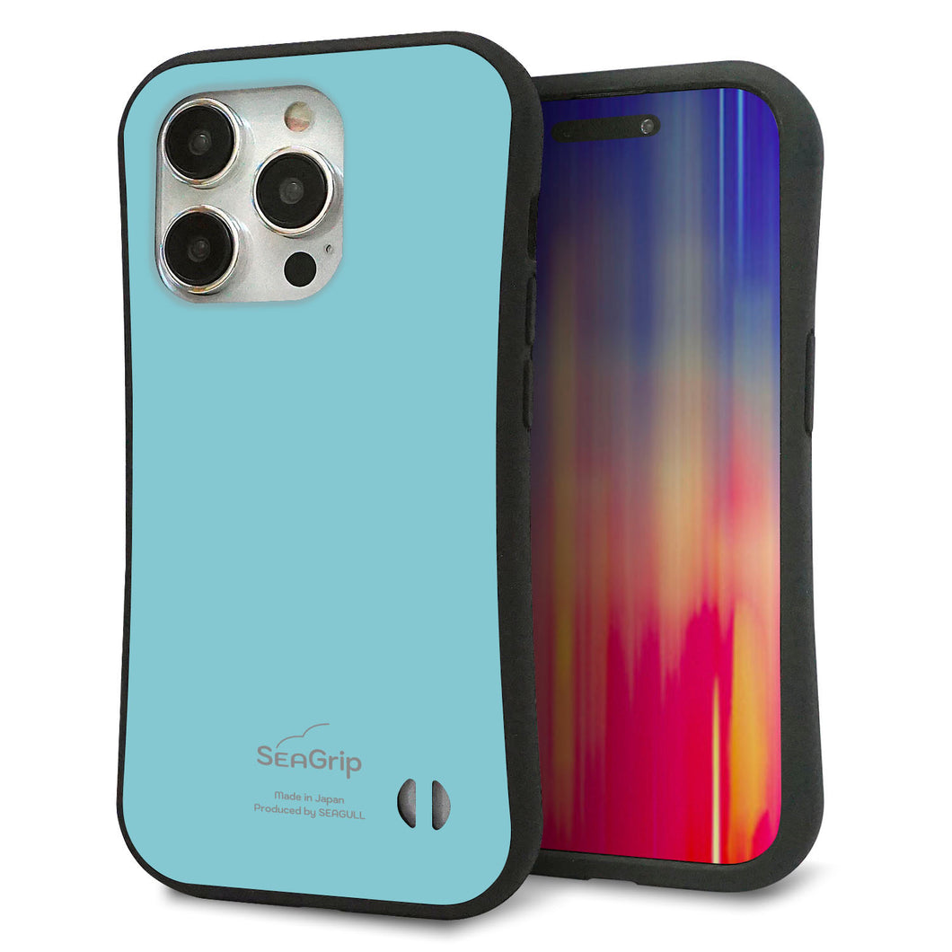 iPhone 15 Pro スマホケース 「SEA Grip」 グリップケース Sライン 【KM905 ポップカラー(エメラルドブルー)】 UV印刷