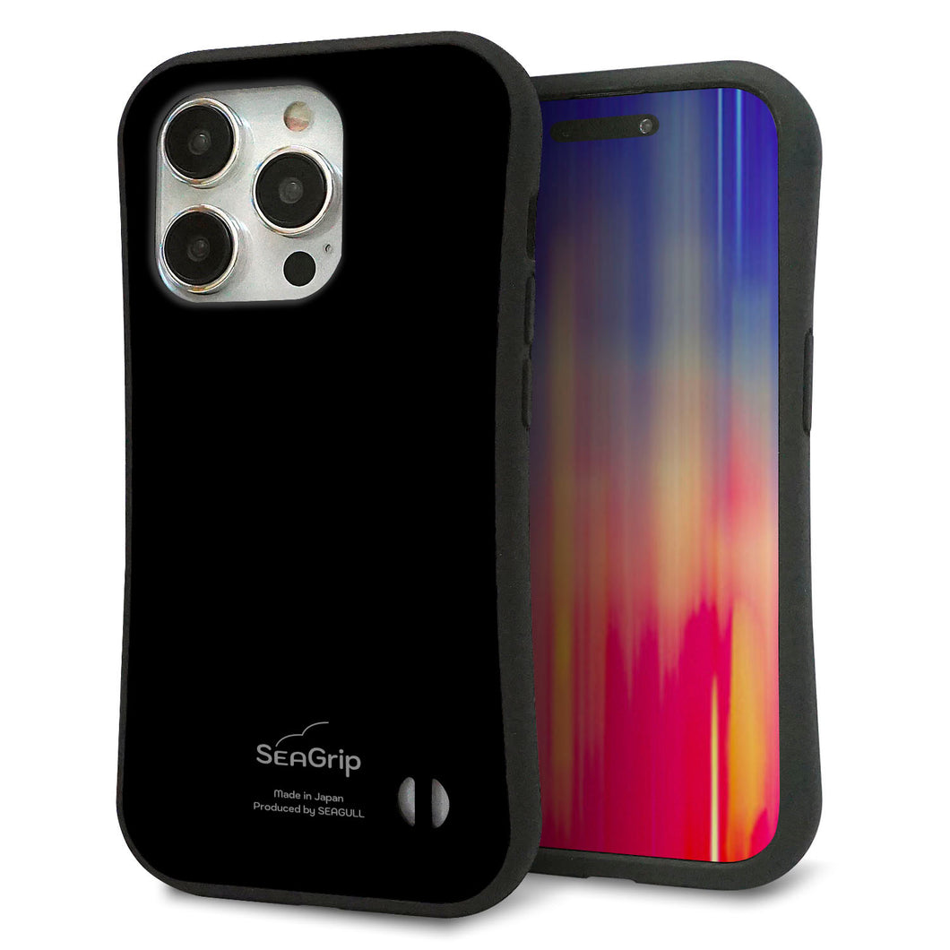 iPhone 15 Pro スマホケース 「SEA Grip」 グリップケース Sライン 【KM911 ポップカラー(ブラック)】 UV印刷