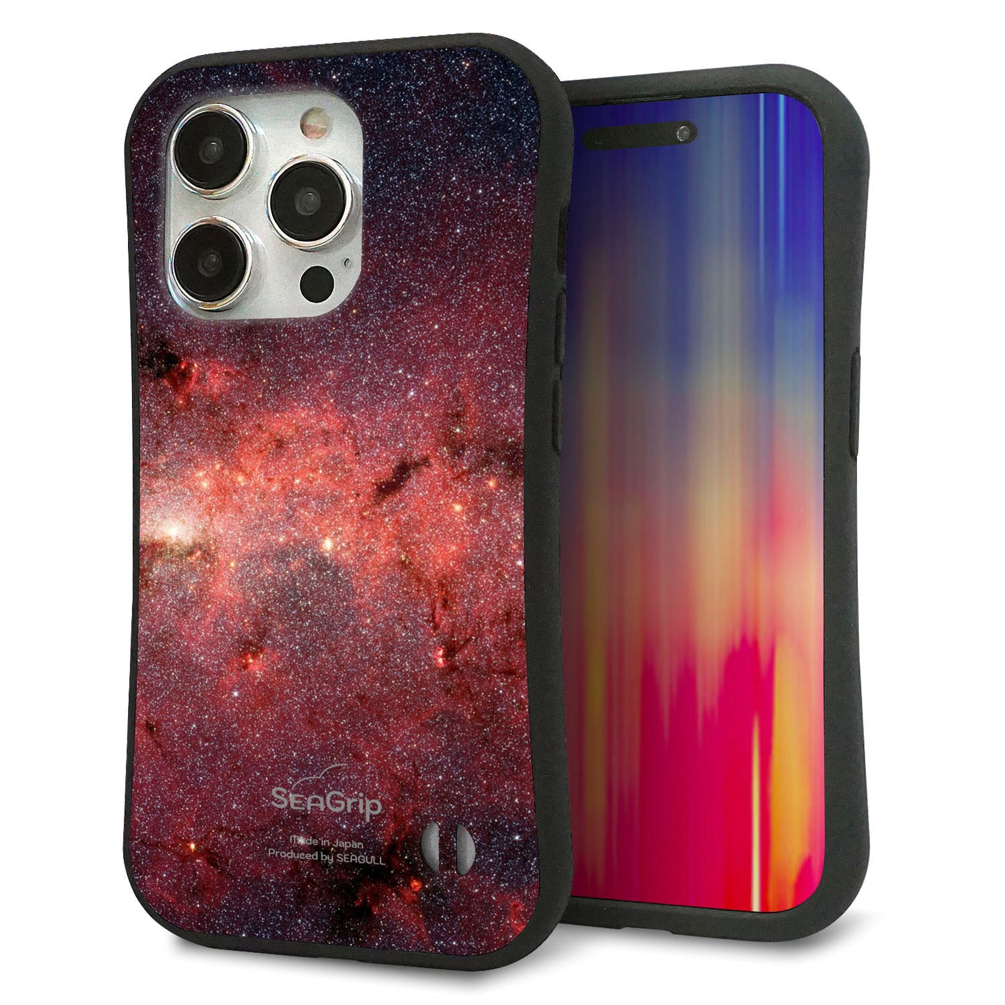iPhone 15 Pro スマホケース 「SEA Grip」 グリップケース Sライン 【KM923 Galaxias Red】 UV印刷