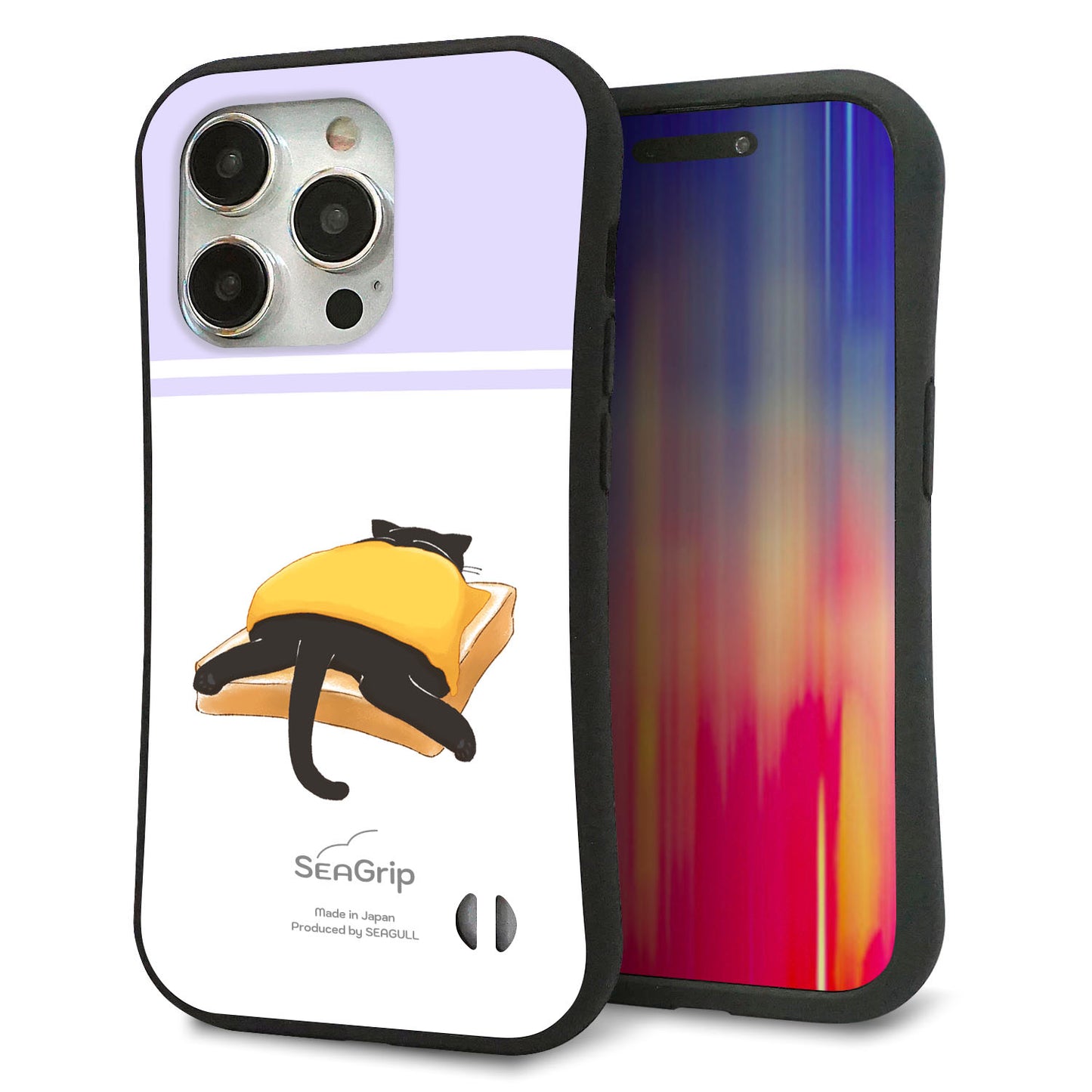 iPhone 15 Pro スマホケース 「SEA Grip」 グリップケース Sライン 【KM962 チーズ】 UV印刷