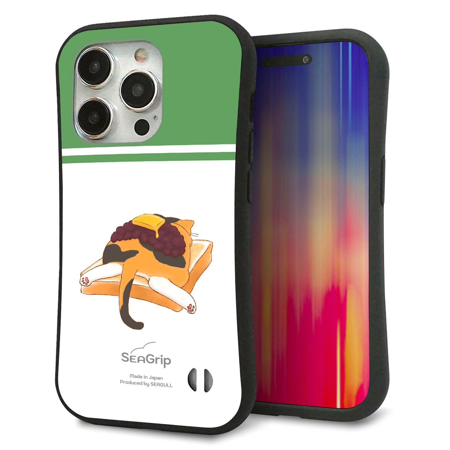 iPhone 15 Pro スマホケース 「SEA Grip」 グリップケース Sライン 【KM963 あずき】 UV印刷