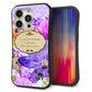iPhone 15 Pro スマホケース 「SEA Grip」 グリップケース Sライン 【SC863 リバティプリント フラワーエンブレム（パープル）】 UV印刷