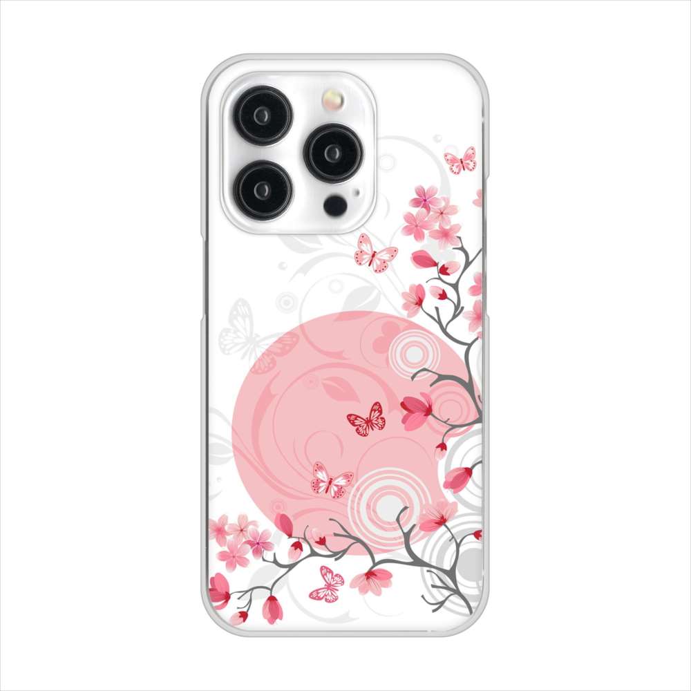 iPhone15 Pro 高画質仕上げ 背面印刷 ハードケースバタフライ
