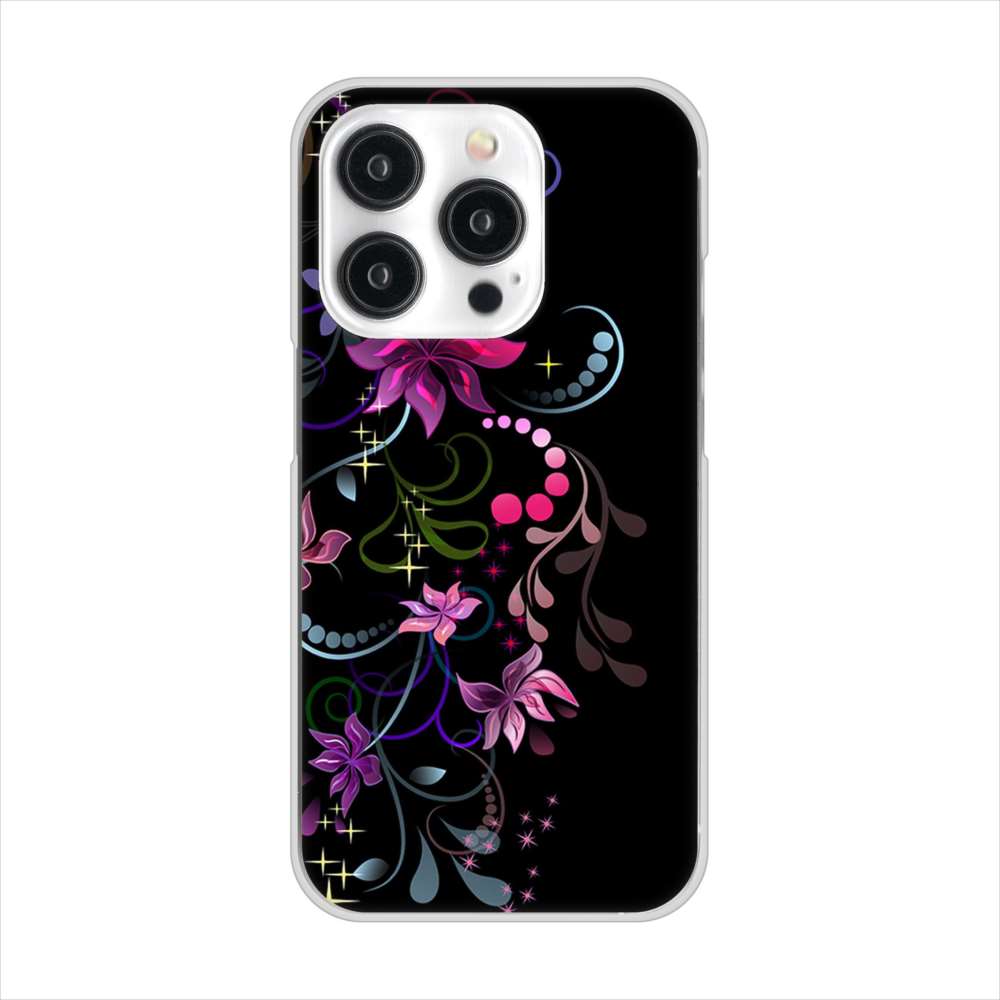 iPhone 15 Pro 263 闇に浮かぶ華 ハードケース 背面印刷