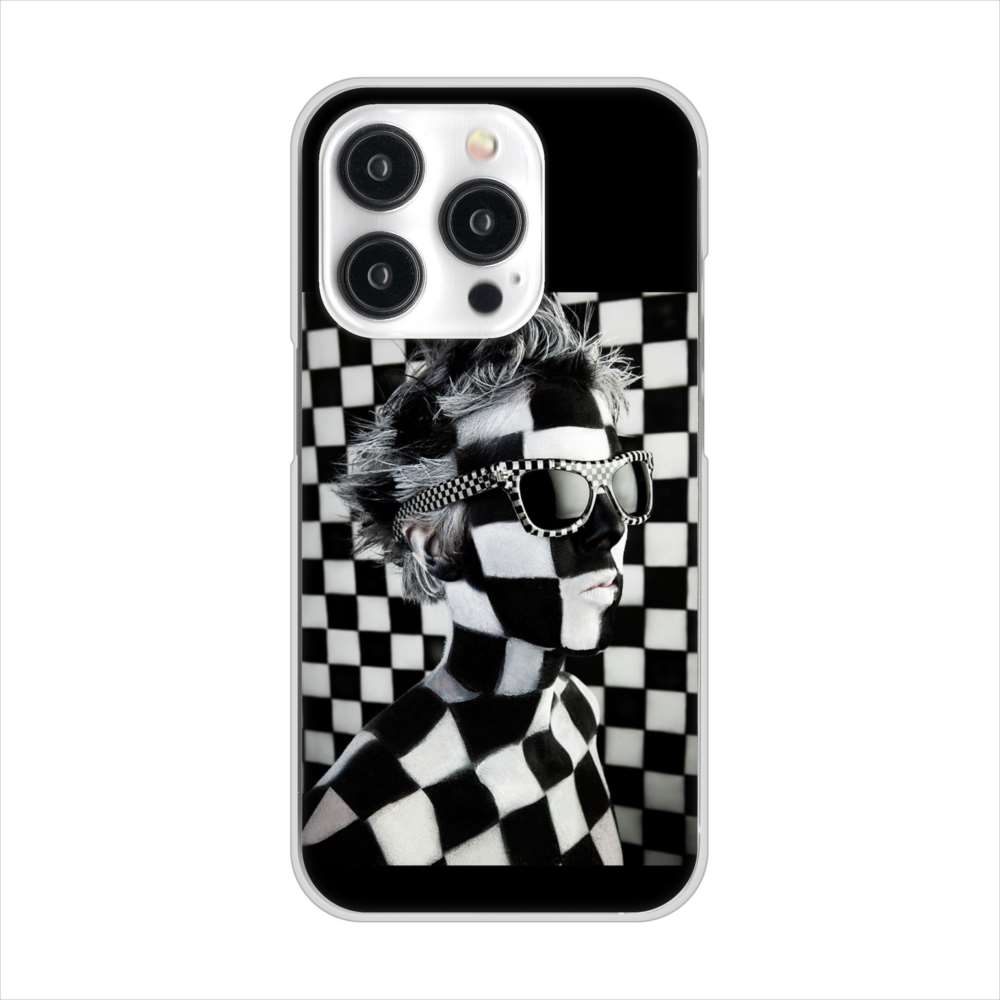 iPhone 15 Pro 357 bk&wh ハードケース 背面印刷