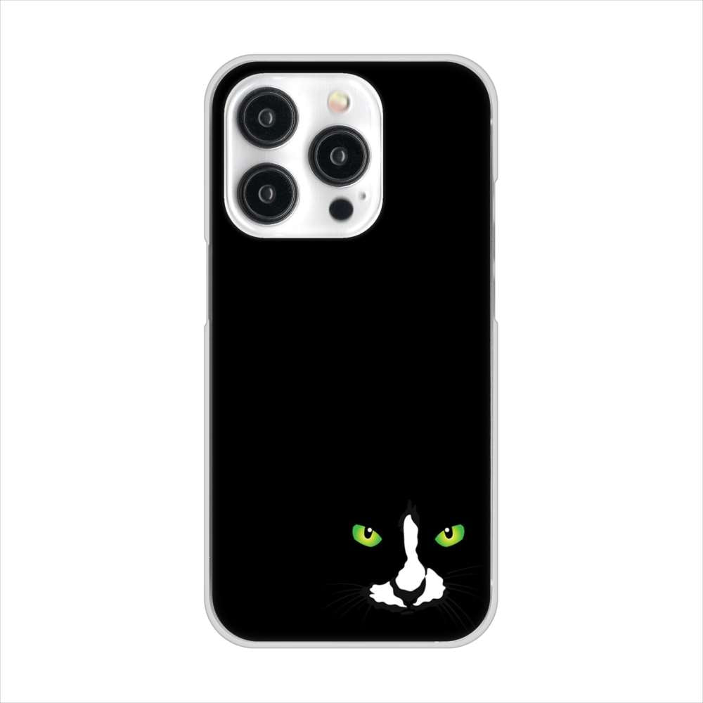 iPhone 15 Pro 398 黒ネコ ハードケース 背面印刷