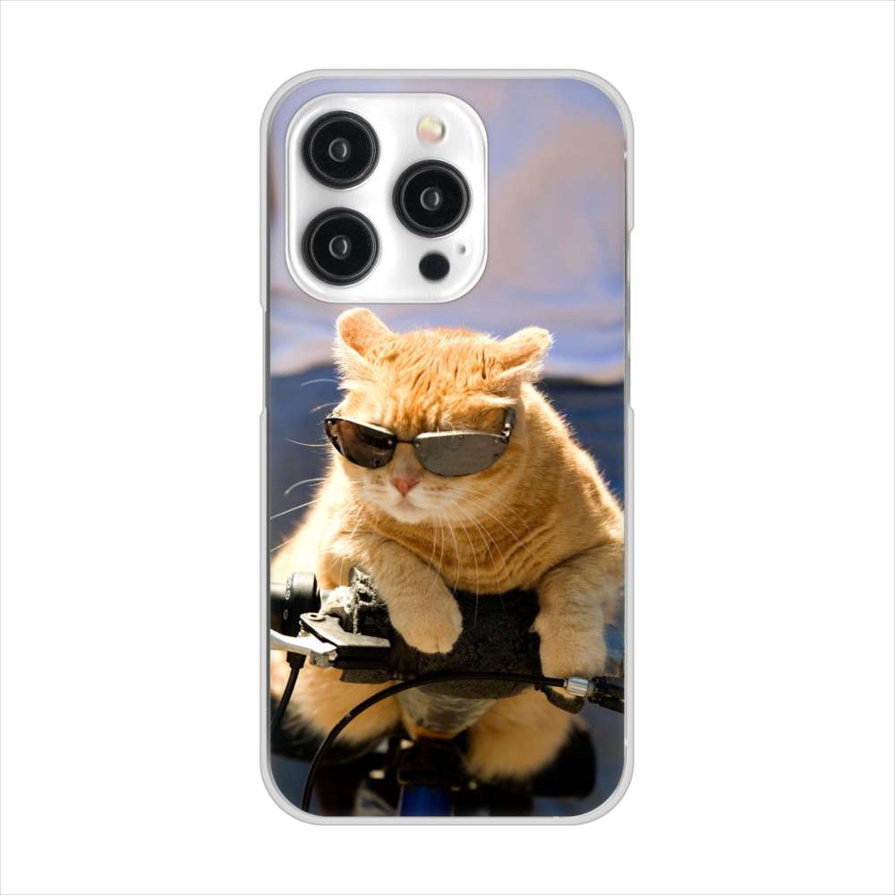 iPhone 15 Pro 595 にゃんとサイクル ハードケース 背面印刷