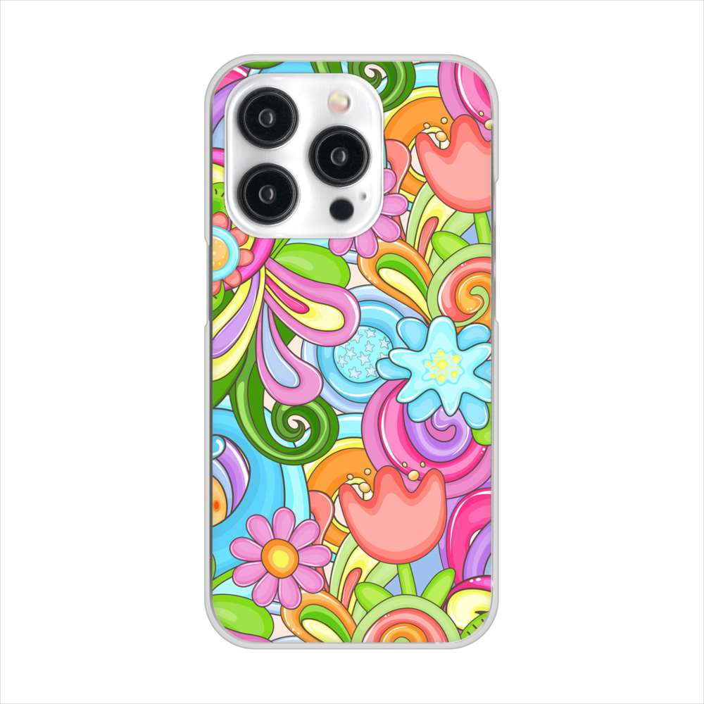 iPhone 15 Pro 713 ミラクルフラワー ハードケース 背面印刷