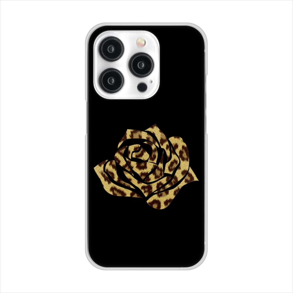 iPhone 15 Pro 1184 ヒョウのバラ（茶） ハードケース 背面印刷