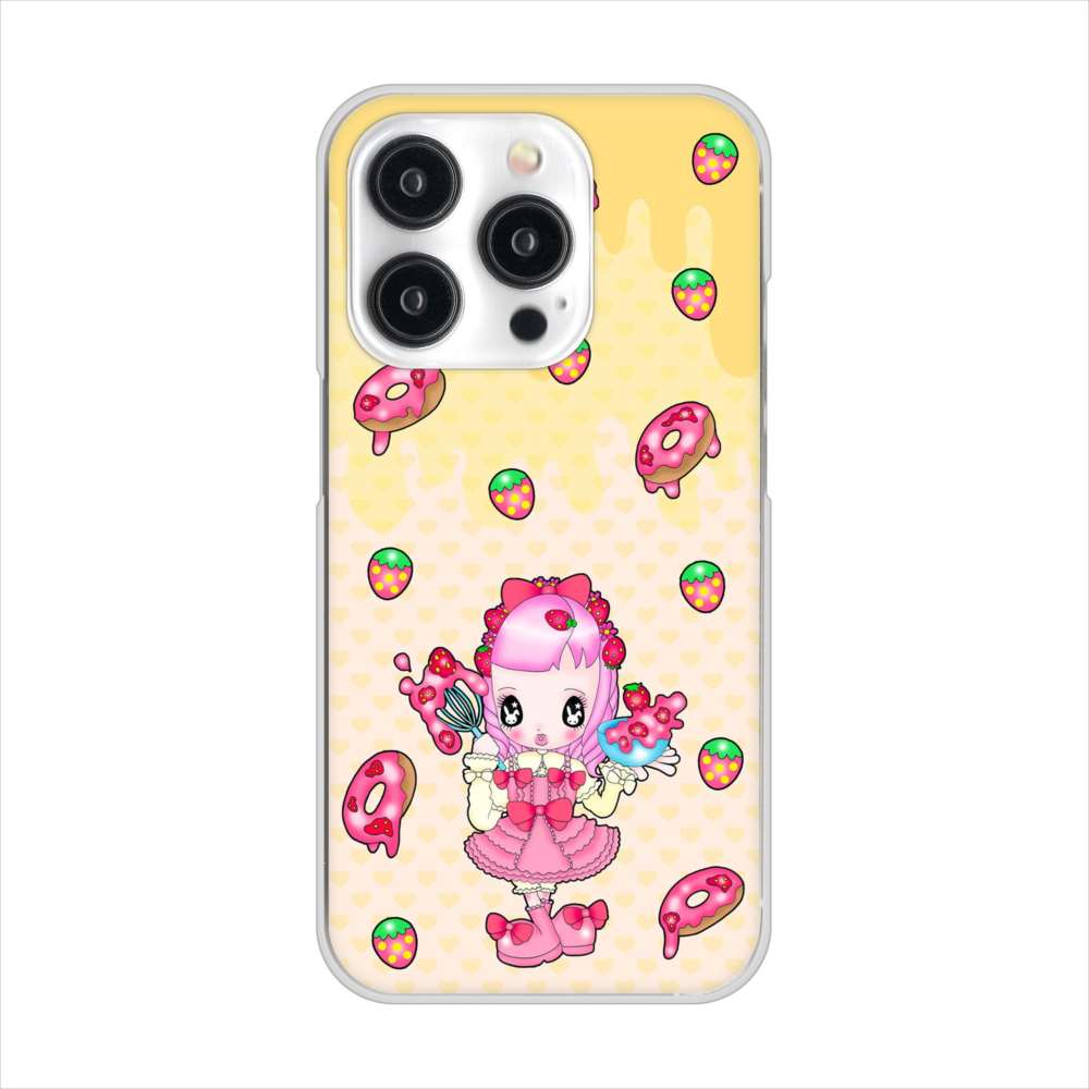 iPhone 15 Pro むかいあぐる ストロベリードーナツ ハードケース 背面印刷