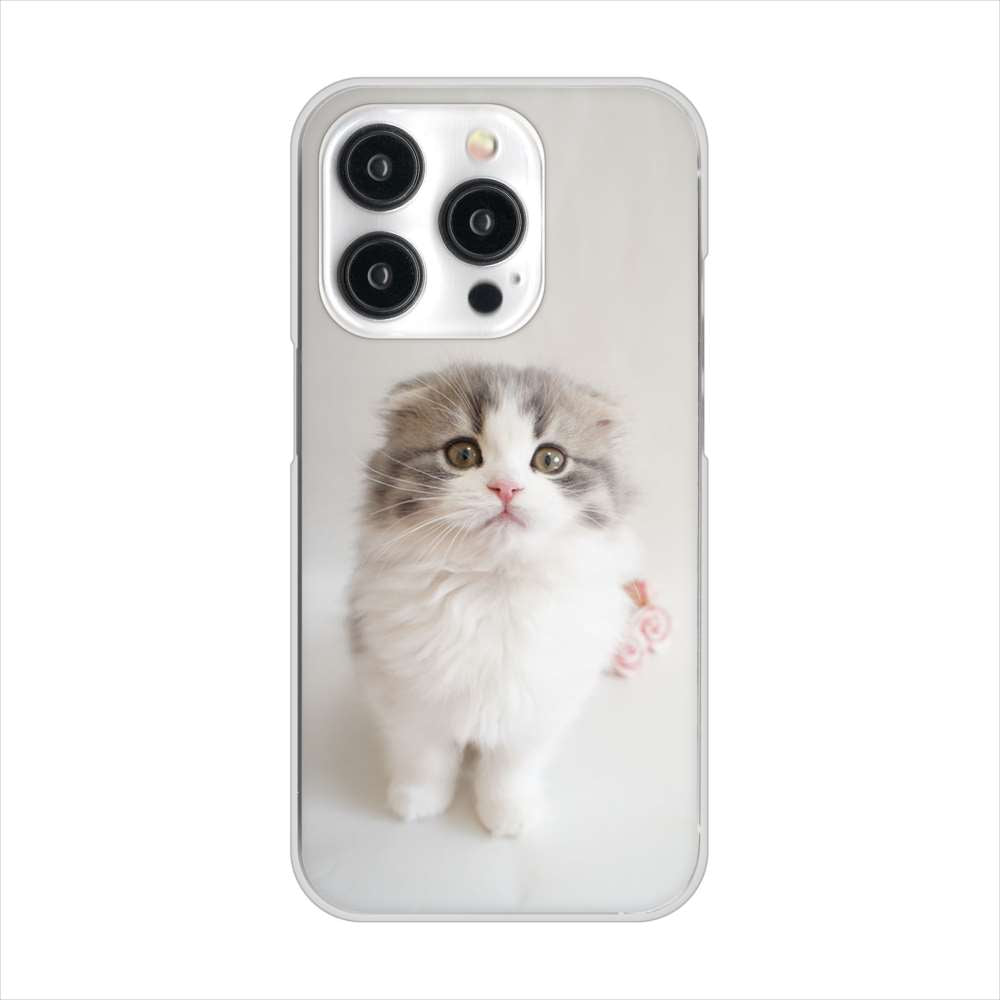 iPhone 15 Pro VA803 まっていますネコ ハードケース 背面印刷