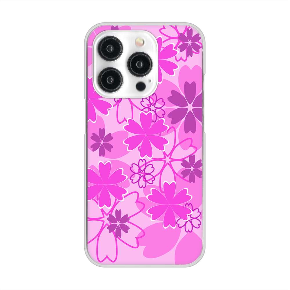 iPhone 15 Pro 重なり合う花 ハードケース 背面印刷