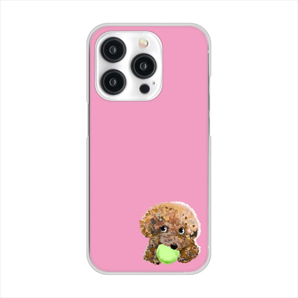 iPhone 15 Pro トイプードル＆ボール ハードケース 背面印刷