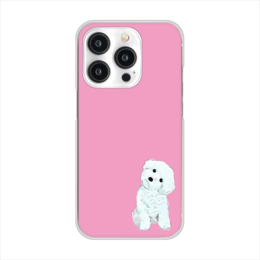 iPhone 15 Pro トイプードルホワイト ハードケース 背面印刷