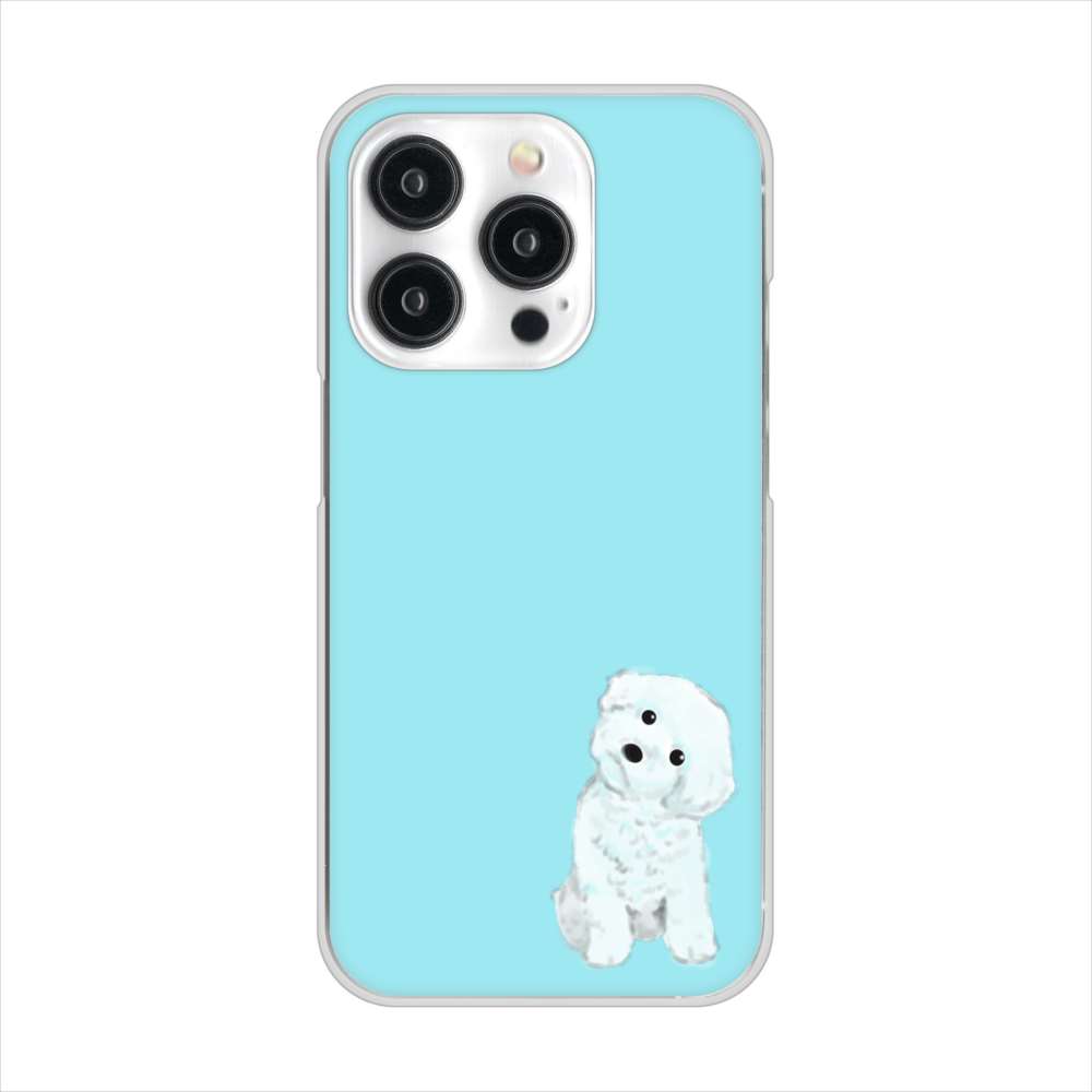 iPhone 15 Pro トイプードルホワイト ハードケース 背面印刷