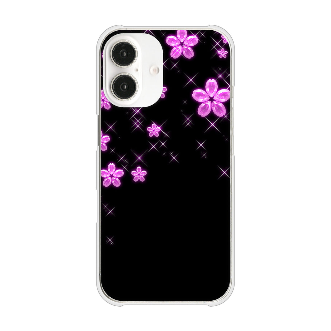 iPhone 16 019 桜クリスタル ハードケース 背面印刷